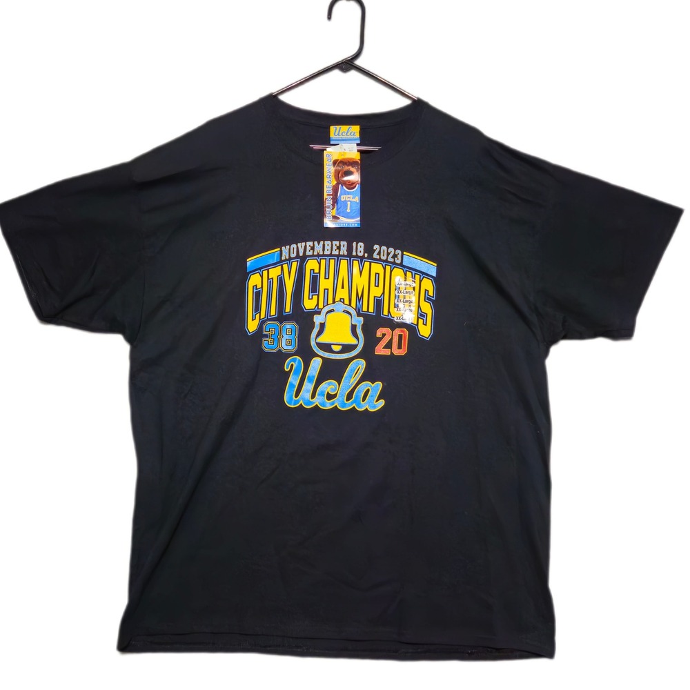 UCLA City Champions T-Shirt Mens 2XL Black 2023 Victory Bell Graphic Tee NEW